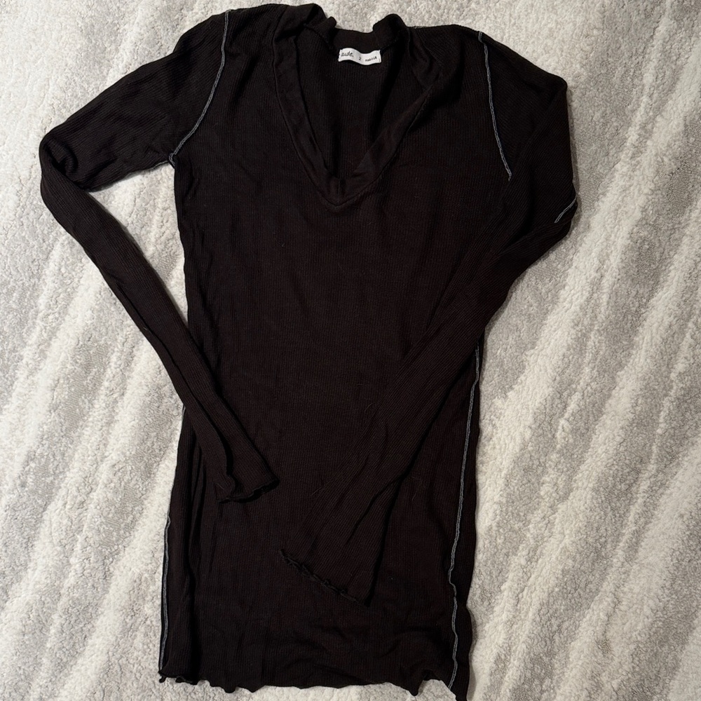 Aude never worn Brown Long Sleeve V-Neck Top